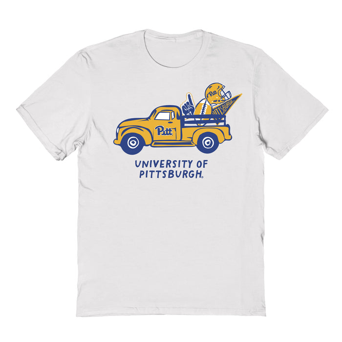 Pittsburgh Panthers UP Hand Sketched Vive La Fete Impressions Truck White T-shirt for Women