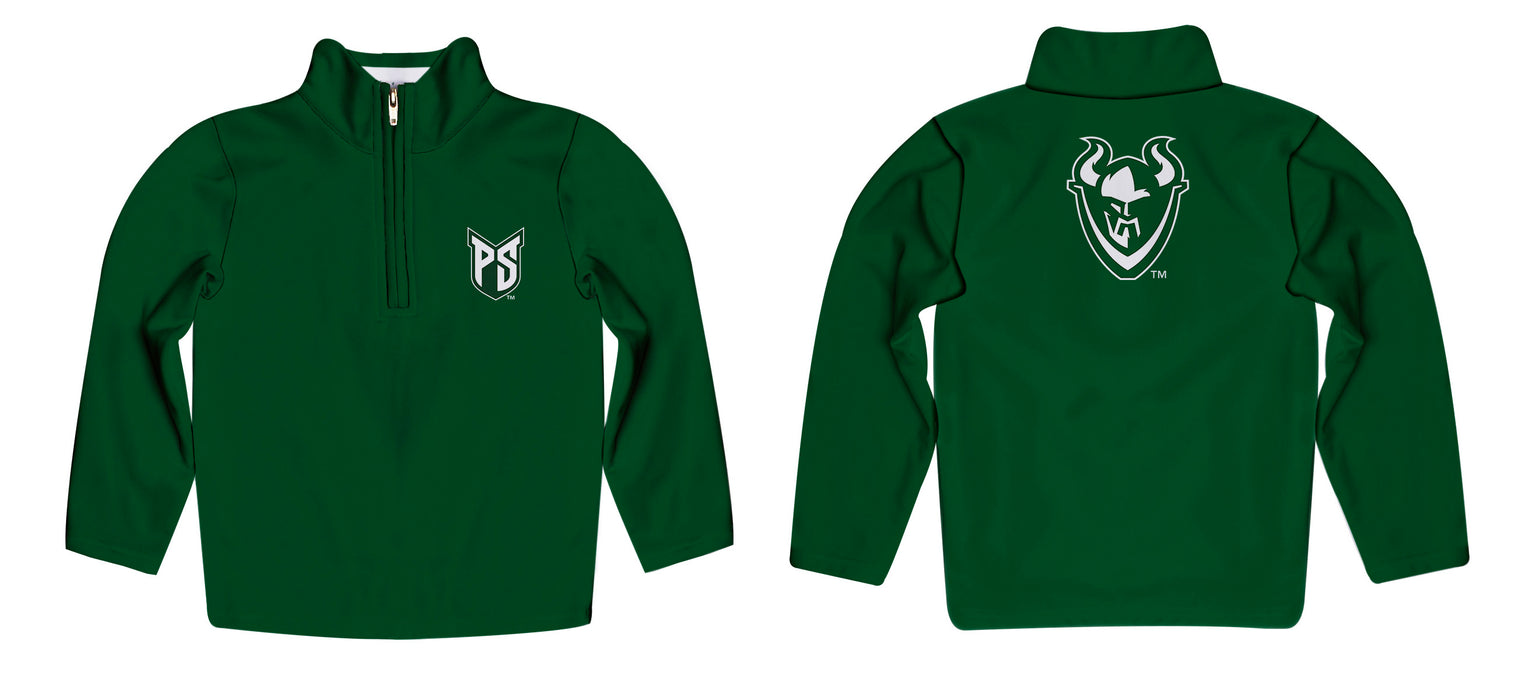 Portland State Vikings Vive La Fete Game Day Solid Green Quarter Zip Pullover Sleeves - Vive La Fête - Online Apparel Store