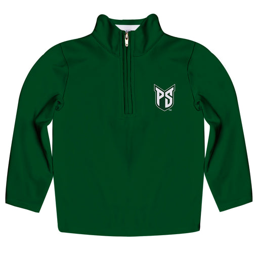 Portland State Vikings Vive La Fete Game Day Solid Green Quarter Zip Pullover Sleeves