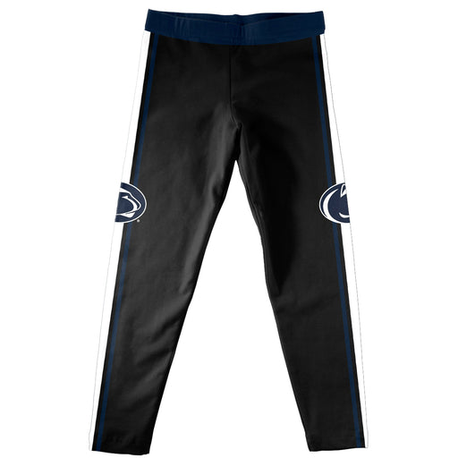 Penn State Nittany Lions Vive La Fete Girls Game Day Black with Navy Stripes Leggings Tights