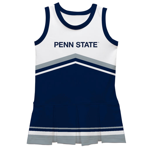 Penn State Nittany Lions Vive La Fete Game Day White and Navy Sleeveless Chearleader Dress