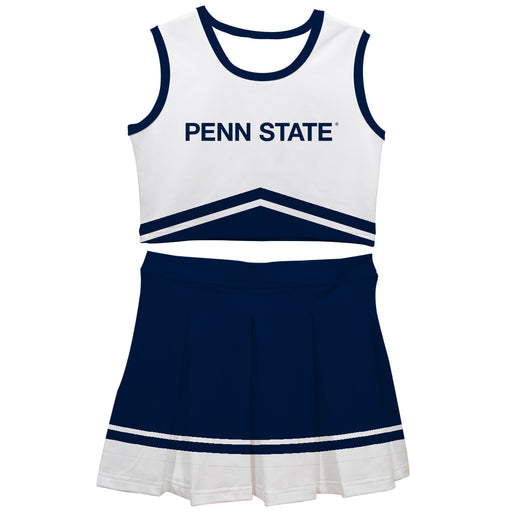 Penn State Nittany Lions Vive La Fete Game Day White and Navy Sleeveless Chearleader Set