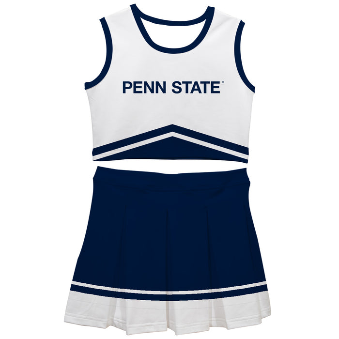 Penn State Nittany Lions Vive La Fete Game Day White and Navy Sleeveless Chearleader Set
