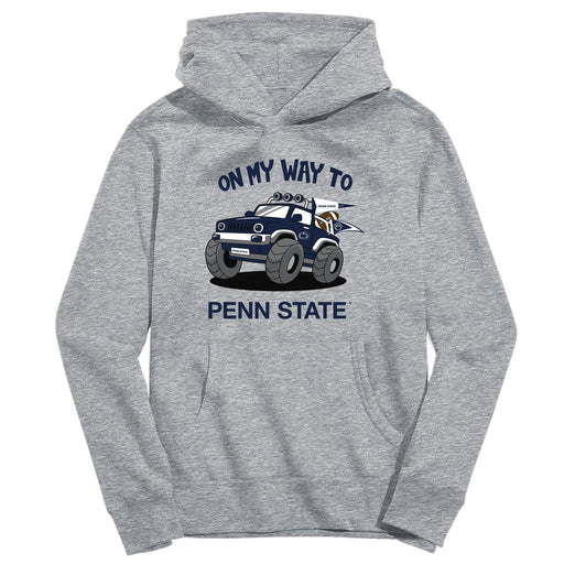 Penn State Nittany Lions On My Way Monster Truck Heather Grey Cotton Youth Hoodie