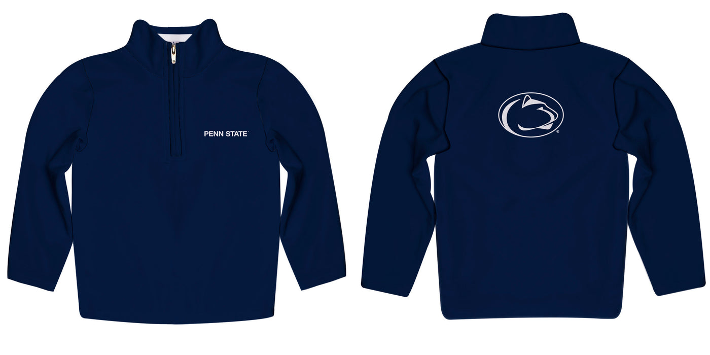 Penn State Nittany Lions Vive La Fete Game Day Solid Navy Quarter Zip Pullover Sleeves - Vive La Fête - Online Apparel Store