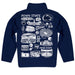 Penn State Nittany Lions Hand Sketched Vive La Fete Impressions Artwork Navy Boys Quarter Zip Pullover V1 - Vive La Fête - Online Apparel Store