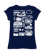 Penn State Nittany Lions Hand Sketched Vive La Fete Impressions Artwork Navy Girls Cotton Short Sleeve Tee - Vive La Fête - Online Apparel Store
