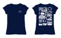 Penn State Nittany Lions Hand Sketched Vive La Fete Impressions Artwork Navy Girls Cotton Short Sleeve Tee - Vive La Fête - Online Apparel Store
