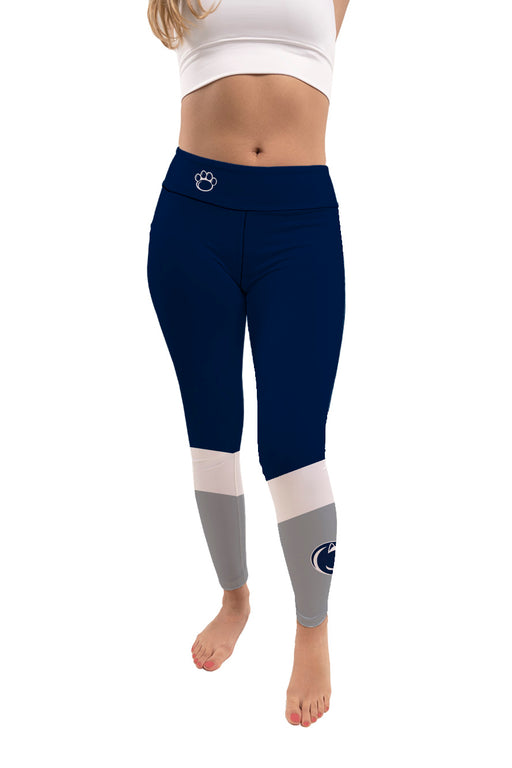 Penn State Nittany Lions Vive La Fete Game Day Collegiate Ankle Color Block Women Navy Gray Yoga Leggings