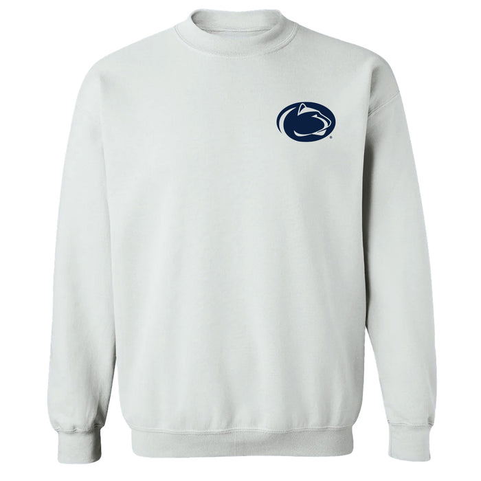 Penn State Nittany Lions Hand Sketched Vive La Fete Impressions Artwork White Crew Neck Sweatshirt for Women