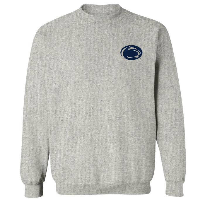 Penn State Nittany Lions Hand Sketched Vive La Fete Impressions Artwork Gray Crew Neck Sweatshirt for Women