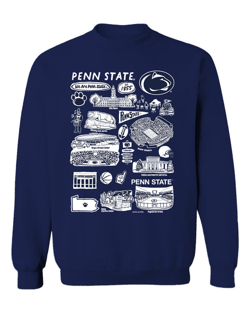 Penn State Nittany Lions Vive La Fete Impressions Navy Cotton Crewneck Sweatshirt for Women
