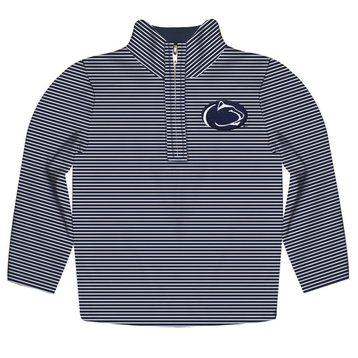 Penn State Nittany Lions Embroidered Womens Navy Stripes Quarter Zip Pullover