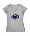 Penn State Nittany Lions Women's V-neck Fitted Cotton T-Shirt Grey