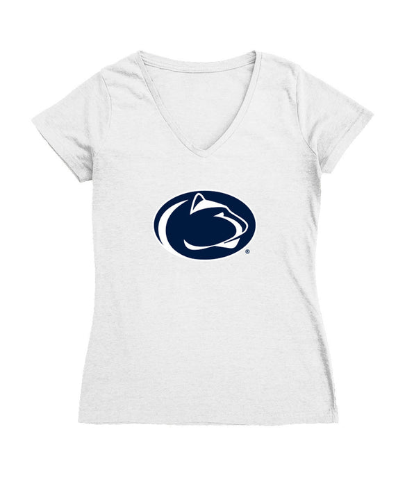 Penn State Nittany Lions Women's V-neck Fitted Cotton T-Shirt White