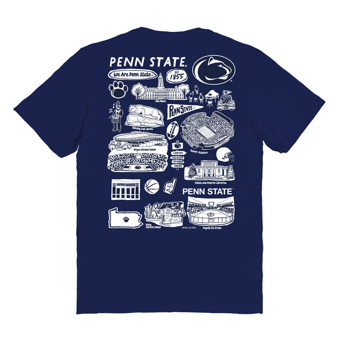 Penn State Nittany Lions Vive La Fete Impressions Artwork Womens Cotton Tshirt - Vive La Fête - Online Apparel Store