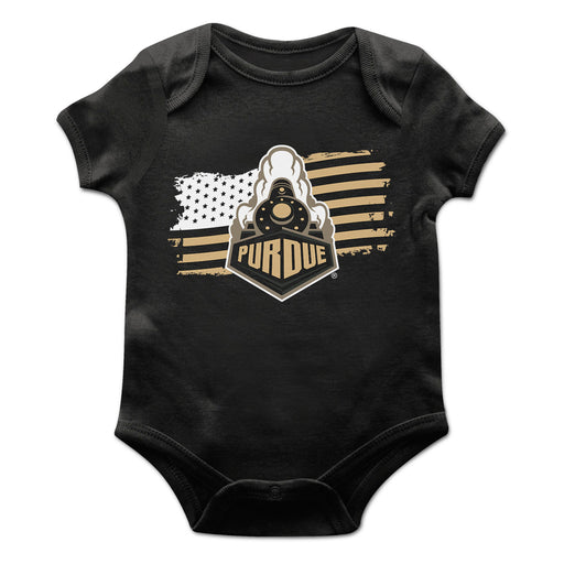 Purdue University Boilermakers Vive La Fete Infant Game Day Black Short Sleeve Bodysuit