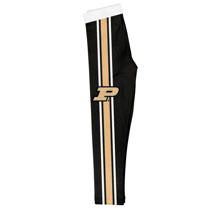 Purdue University Boilermakers Vive La Fete Girls Game Day Black with Black Stripes Leggings Tights - Vive La Fête - Online Apparel Store