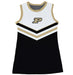 Purdue University Boilermakers Sleeveless Cheerleader A Line Dress White and Black