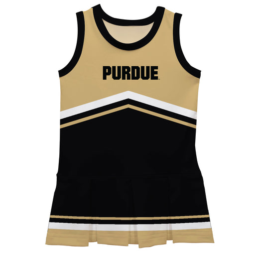 Purdue University Boilermakers Vive La Fete Game Day Gold and Black Sleeveless Chearleader Dress