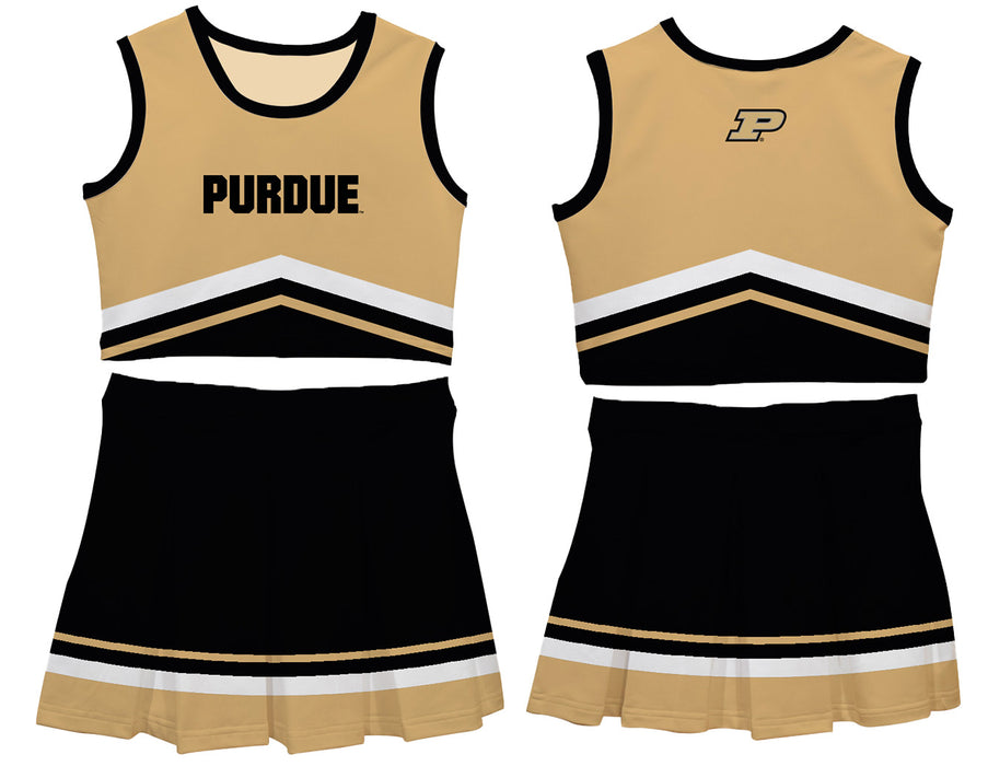 Purdue University Boilermakers Vive La Fete Game Day Gold and Black Sleeveless Chearleader Set - Vive La Fête - Online Apparel Store