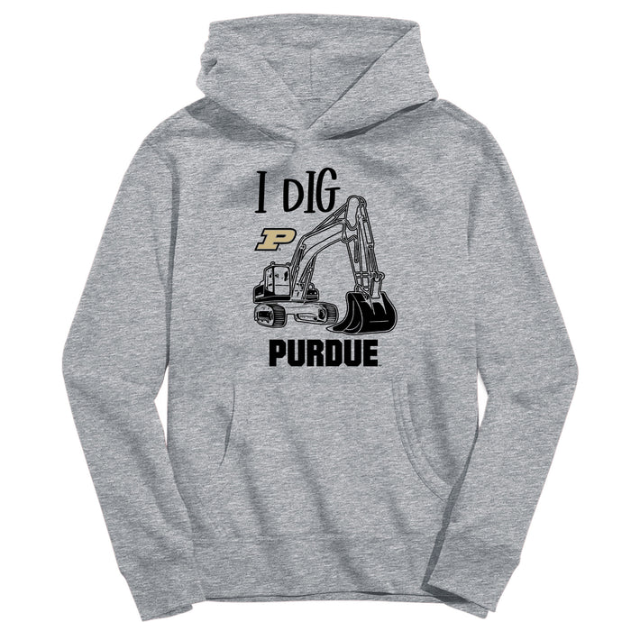 Purdue University Boilermakers Excavator Heather Grey Cotton Youth Hoodie
