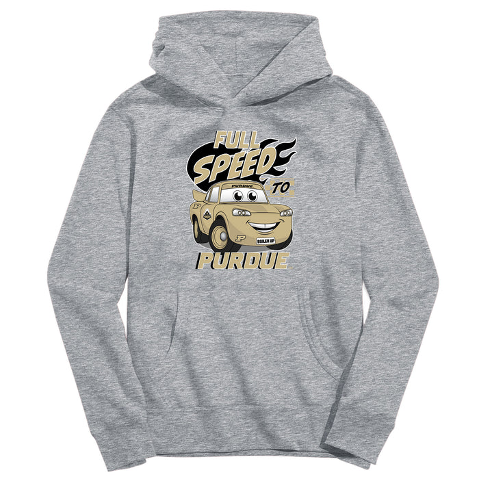 Purdue University Boilermakers Full Speed Heather Grey Cotton Youth Hoodie
