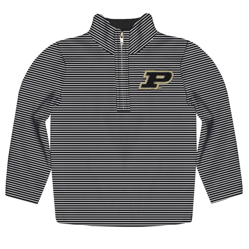 Purdue University Boilermakers Embroidered Black Stripes Quarter Zip Pullover