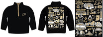 Purdue University Boilermakers Hand Sketched Vive La Fete Impressions Artwork Black Boys Quarter Zip Pullover V1 - Vive La Fête - Online Apparel Store