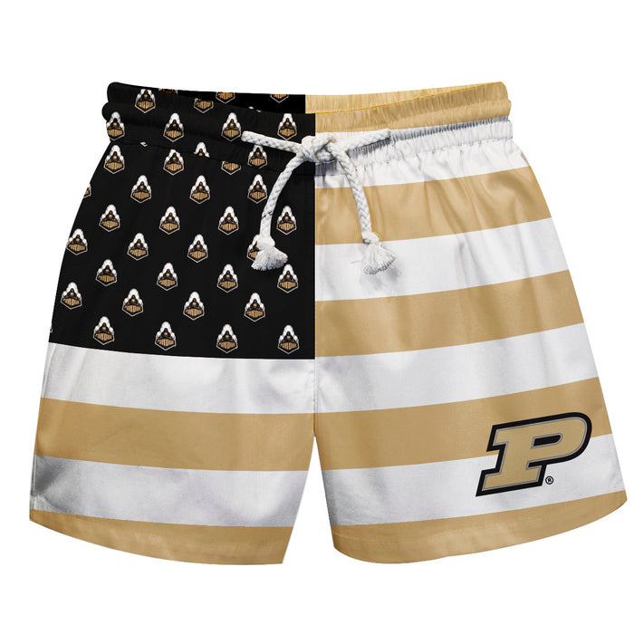 Purdue University Boilermakers Vive La Fete Game Day Black Flag Swimtrunks V1
