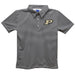 Purdue University Boilermakers Embroidered Black Stripes Short Sleeve Polo Box Shirt