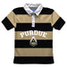 Purdue University Boilermakers Stripes Short Sleeve Polo Box Shirt Black and Gold - Vive La Fête - Online Apparel Store
