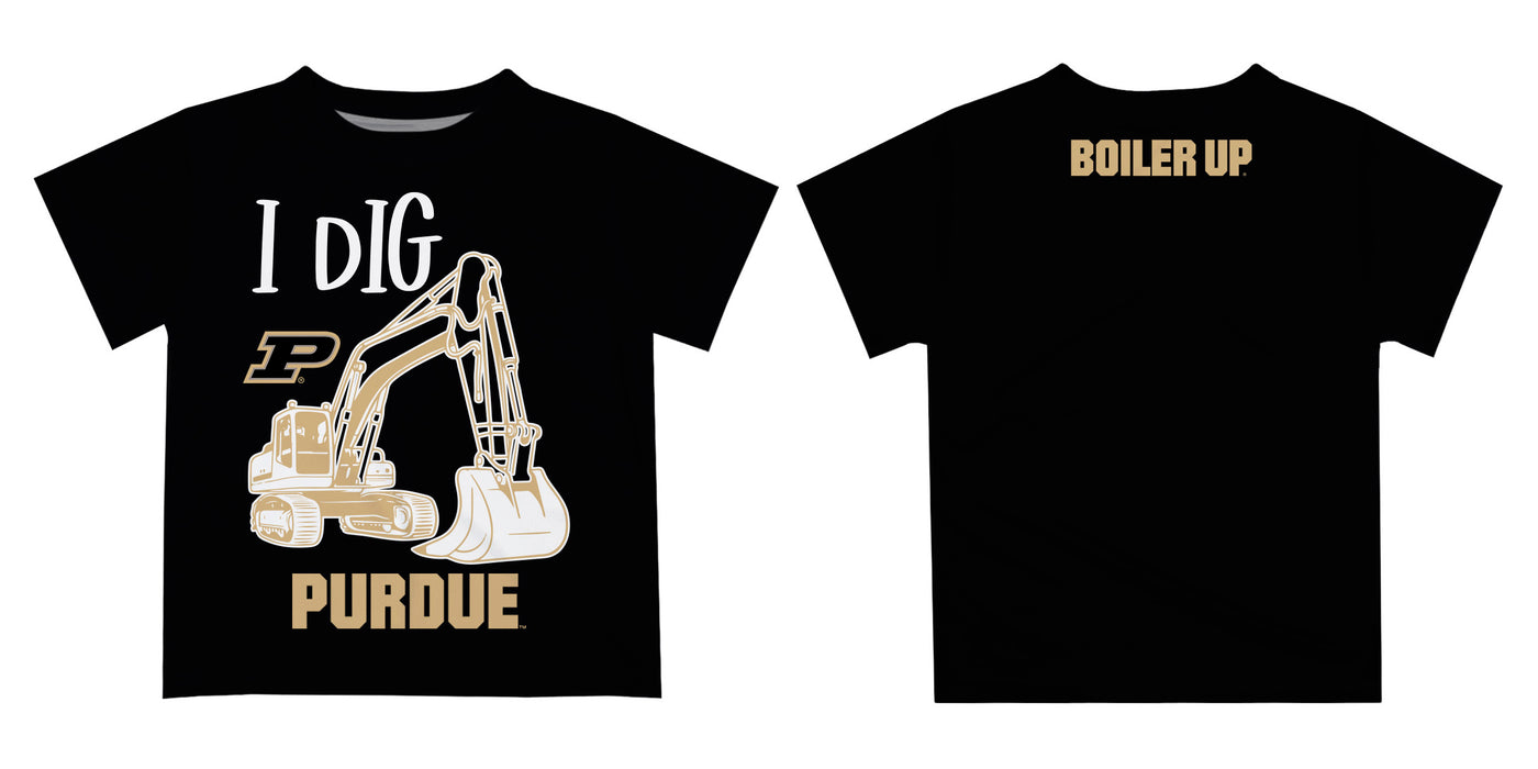 Purdue University Boilermakers Vive La Fete Excavator Boys Game Day Black Short Sleeve Tee - Vive La Fête - Online Apparel Store