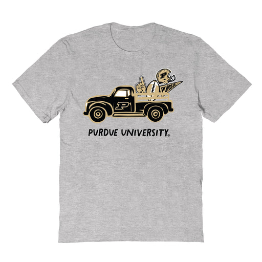 Purdue Boilermakers Hand Sketched Vive La Fete Impressions Truck Kids Grey Cotton T-shirt