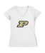 Purdue Boilermakers Women's V-neck Fitted Cotton T-Shirt White