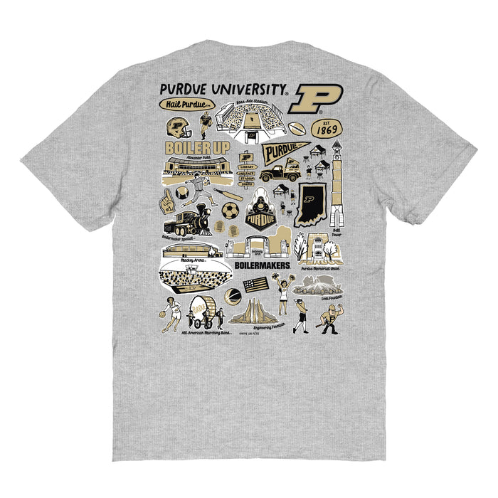 Purdue Boilermakers Vive La Fete Impressions Artwork Womens Cotton Tshirt - Vive La Fête - Online Apparel Store