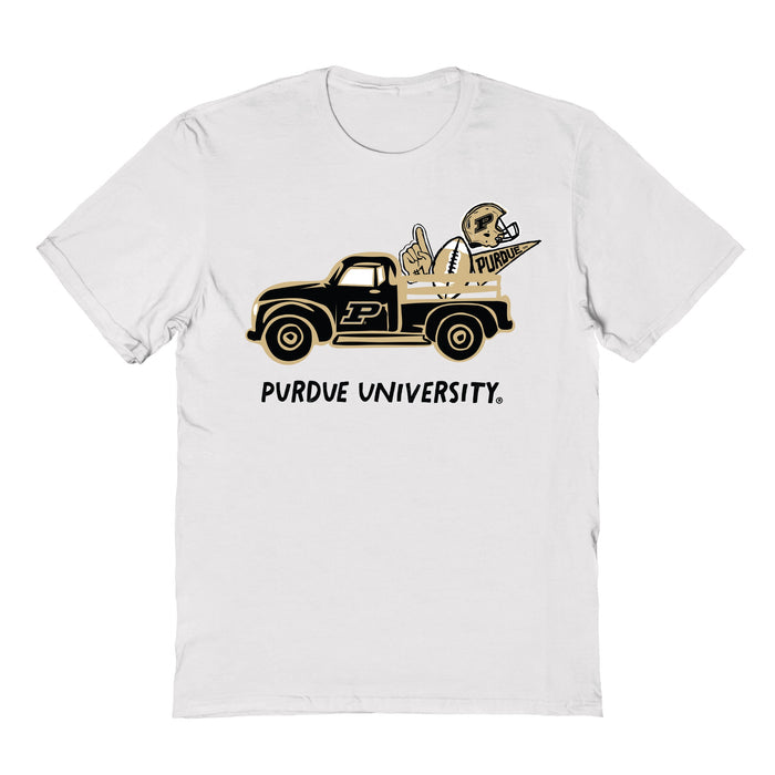 Purdue Boilermakers Hand Sketched Vive La Fete Impressions Truck White T-shirt for Women