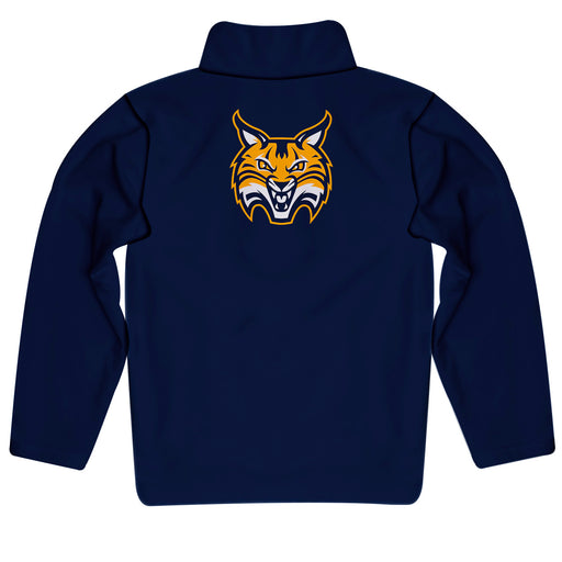 Quinnipiac University Bobcats Vive La Fete Game Day Solid Navy Quarter Zip Pullover Sleeves - Vive La Fête - Online Apparel Store