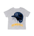 Quinnipiac University Bobcats Original Dripping Baseball Helmet Grey Cotton T-Shirt  by Vive La Fete