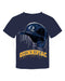 Quinnipiac University Bobcats Original Dripping Baseball Helmet Navy T-Shirt Cotton by Vive La Fete