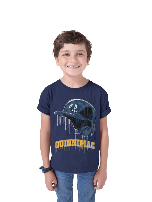 Quinnipiac University Bobcats Original Dripping Baseball Helmet T-Shirt Cotton by Vive La Fete - Vive La Fête - Online Apparel Store