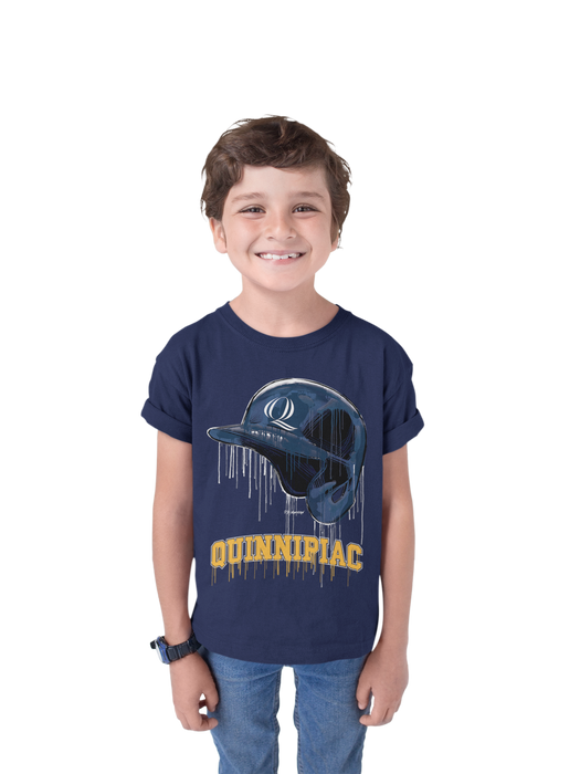 Quinnipiac University Bobcats Original Dripping Baseball Helmet T-Shirt Cotton by Vive La Fete - Vive La Fête - Online Apparel Store