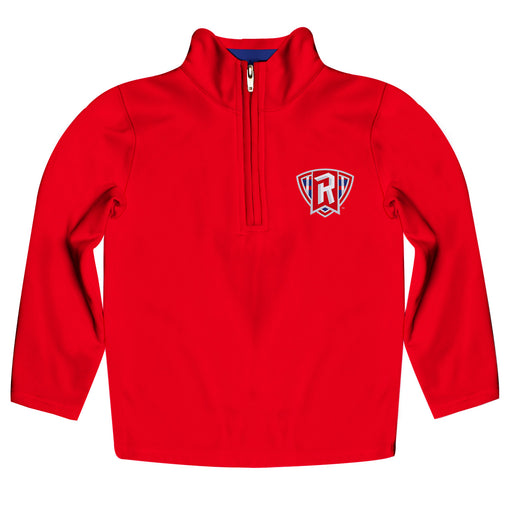 Radford University Highlanders Vive La Fete Game Day Solid Red Quarter Zip Pullover Sleeves