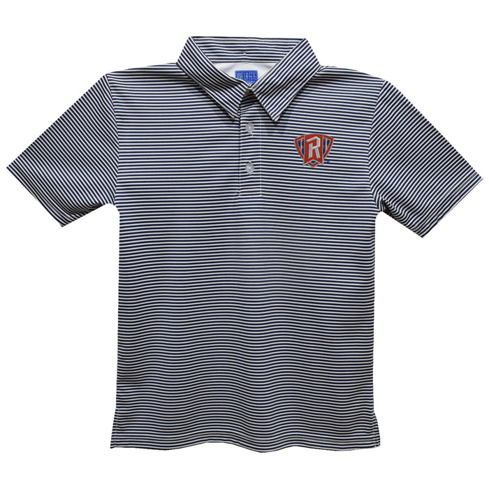 Radford University Highlanders Embroidered Navy Stripes Short Sleeve Youth Polo Box Shirt