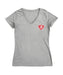 Radford University Highlanders Hand Sketched Vive La Fete Impressions Artwork Grey Women Cotton Short Sleeve V-Neck Tshi