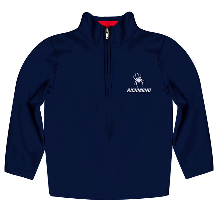University of Richmond Spiders Vive La Fete Game Day Solid Blue Quarter Zip Pullover Sleeves