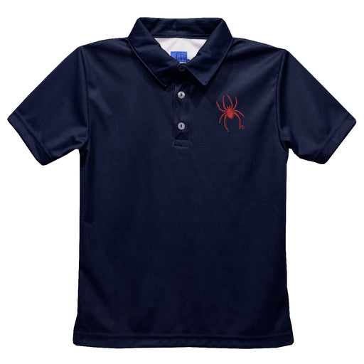 University of Richmond Spiders Embroidered Navy Short Sleeve Polo Box Shirt