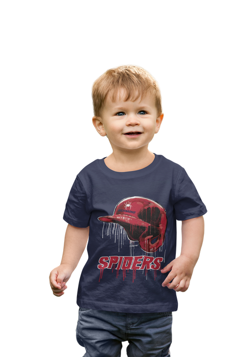 University of Richmond Spiders Original Dripping Baseball Helmet Navy T-Shirt Cotton by Vive La Fete - Vive La Fête - Online Apparel Store