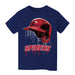 University of Richmond Spiders Original Dripping Baseball Helmet Navy T-Shirt Cotton by Vive La Fete