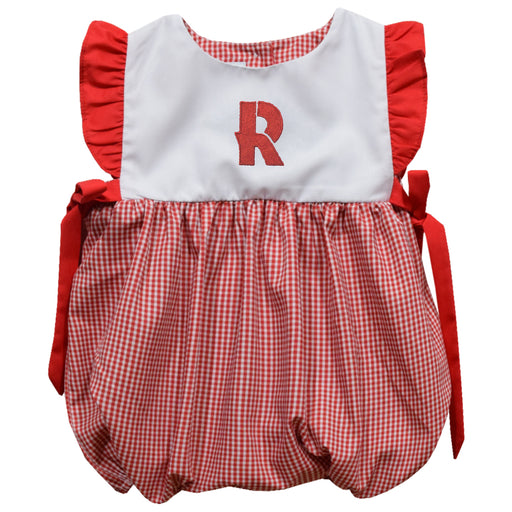 Rose Hulman Fightin' Engineers Embroidered Red Cardinal Gingham Girls Bubble
